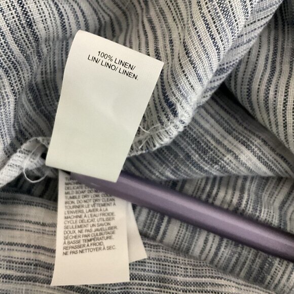 New!! Lucky Brand Large button-down pocket cold shoulder linen dress ruffle midi - Picture 11 of 14